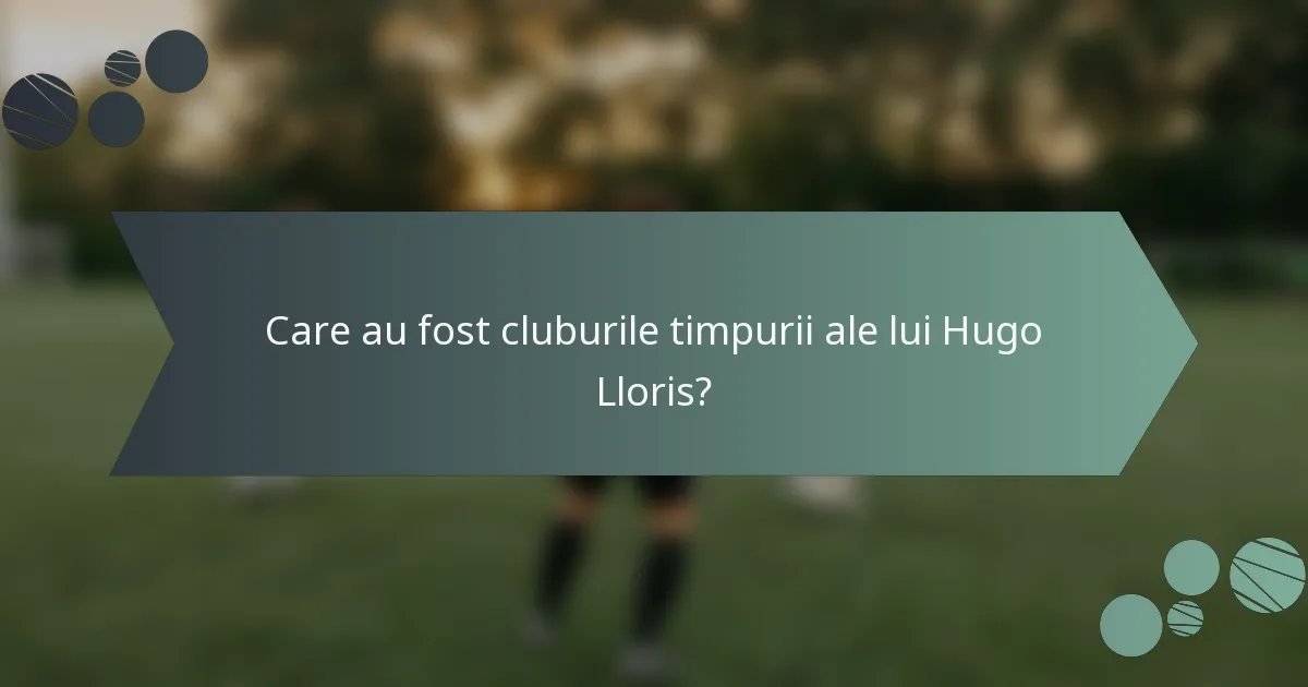Care au fost cluburile timpurii ale lui Hugo Lloris?
