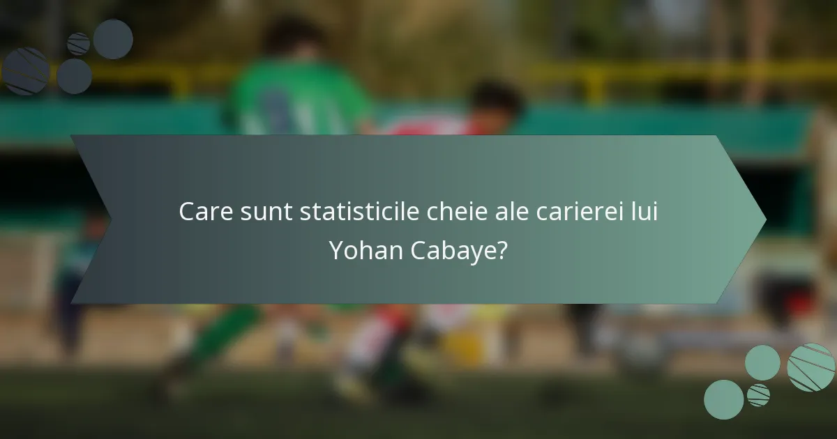 Care sunt statisticile cheie ale carierei lui Yohan Cabaye?